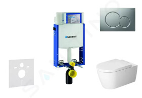 GEBERIT - Kombifix Modul pro závěsné WC s tlačítkem Sigma01, matný chrom + Duravit ME by Starck - WC a sedátko, Rimless, SoftClose 110.302.00.5 NM3