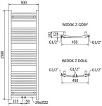 MEXEN - Ares otopný žebřík/radiátor 1500x500 mm, 630 W,černá W102-1500-500-00-70