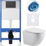CERANO - Kompletní WC set Profi/Cesso - bílá matná - WC tlačítko Slim/Černá matná - předstěnová instalace - 49x36 CER-8050BD99