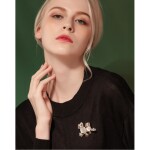 Brož se zirkony a Kočičím okem Alexia - dvě sovy, Zlatá