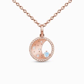 Royal Fashion náhrdelník 14k zlato Vermeil GU-DR22121N-ROSEGOLD-MOONSTONE