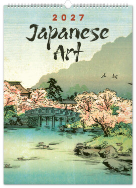 Nástěnný kalendář 2027 Notique Vintage plakáty japonské umění, 33×46 cm