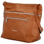 Stylová dámská koženková crossbody kabelka Olbba, hnědá