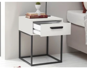 Noční stolek s 1 zásuvkou Suna, bílý