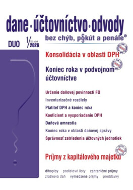 DUO 1/2026 – Koniec roka v daňovej a účtovnej oblasti