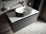 SAPHO - THIN umyvadlo na desku, Rockstone, 55x35cm, bílá mat/carina WN205-41