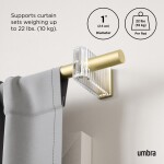 Zlatá roztažitelná garnýž 107-305 cm Umbra FLUTE