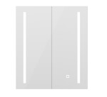 Erga Hana, zrcadlová galerka s LED osvětlením 60x70cm s integrovanou zásuvkou, bílá, ERG-V05-HANA-6070-WH