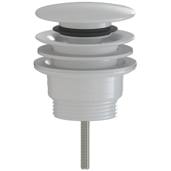 CERANO Umyvadlová výpusť - 5/4“ click-clack - univerzální - plast - bílá lesklá