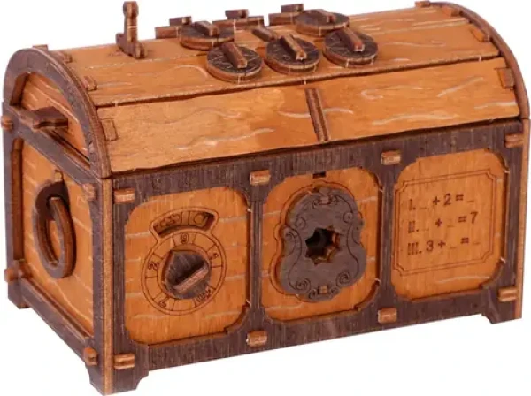WOODEN CITY 3D dřevěné puzzle Escape room: Truhla s pokladem 165 dílků