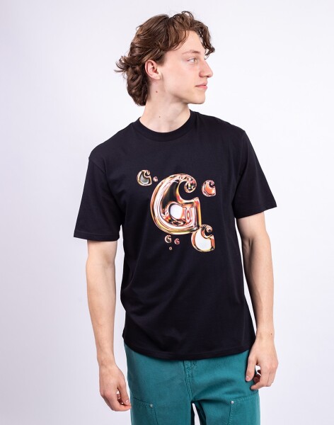 Tričko Carhartt WIP S/S Solar Chrome C-Logo T-Shirt Black
