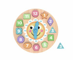 Mamido Dřevěné edukativní hodiny s puzzle Tvary Montessori