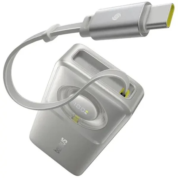 Baseus Free2Pull 10000mAh 30W s kabelem USB-C šedá / Powerbanka / 2xUSB-C (P10073701843-00)