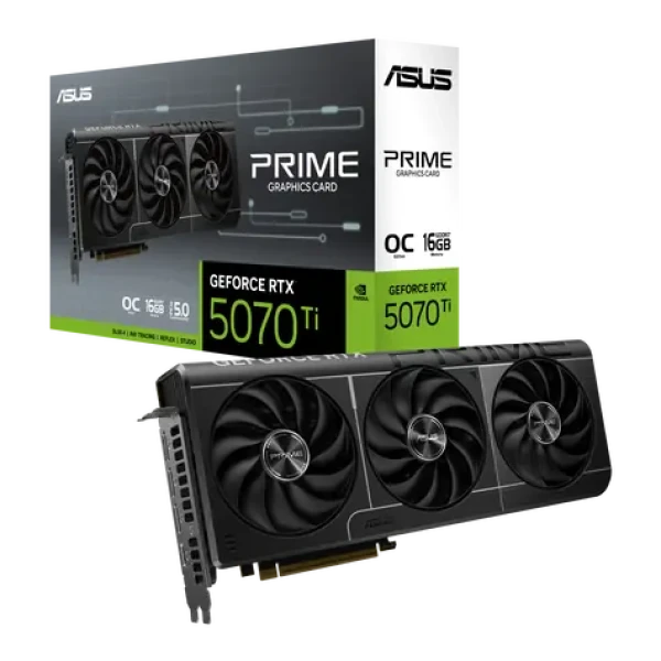 ASUS PRIME GeForce RTX 5070 Ti 16GB OC / 2300MHz / 16GB GDDR7 / 256-bit / 1x HDMI + 3x DP / 700W (16) (90YV0MF0-M0NA00)