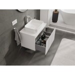 MEXEN/S - Rivel koupelnová skříňka pod umyvadlo 70 cm s deskou, 1 šuplík, reliéf , bílá mat 91A20-07047-1-BFC01