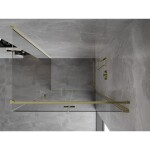 MEXEN/S - Mist-F sprchový kout skládací dveře pravá 80 x 75, transparent, zlato 8A6T-080-075-50-00-P