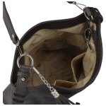 Módní dámská kožená kabelka na rameno Sherica, tmavě hnědá