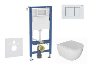 GEBERIT - Duofix Set předstěnové instalace, klozetu Oudee a sedátka softclose, tlačítko Delta30, alpská bílá SANI11CA3139B