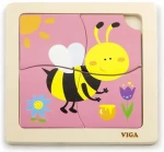 VIGA Dřevěné puzzle Včela 4 dílky