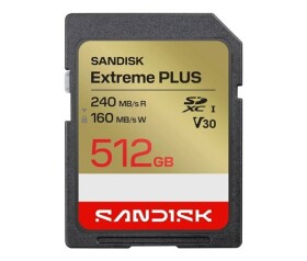 SanDisk SDXC karta 512GB Extreme PLUS (R240/W160 MB/s Class 10, UHS-I U3 V30) EDF_493857
