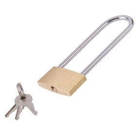 LEVIOR 23070 Zámek visací prodloužený, mosazný, 40mm, 3 klíče