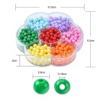 Akrylové korálky - mix barev - 6 x 5 mm - krabička