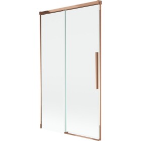 MEXEN/S - Rox vanová zástěna 2-křídlová posuvná 100 x 150, transparent, růžové zlato 8C9-100-001-60-00