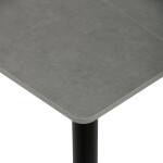 Stůl jídelní 80x80 cm, keramická deska šedý mramor, černé kovové nohy