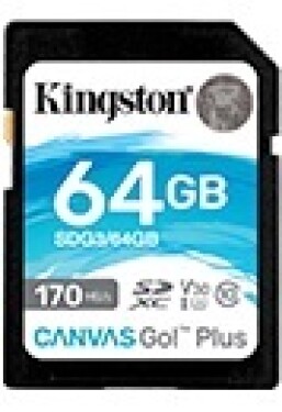 Kingston Canvas Go! Plus SDXC 64GB / UHS-I V30 / čtení: až 170MBs / zápis 90MBs (SDG3/64GB)