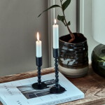 House Doctor Železný svícen Mala Black 13,5 cm, černá barva, kov