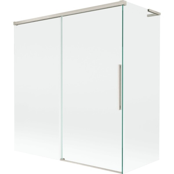 MEXEN/S - Rox L vanová zástěna 2-křídlová posuvná 150 + 70 x 150, transparent, nikl kartáčovaný 8C9L-150-070-97-00