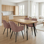 Jídelní židle, růžová, manšestrová látka, DCH-V4009 PINK6
