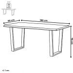 Stůl jídelní, 180x90x75 cm, MDF deska, dekor staré dřevo, kovová nohy ve tvaru U, černý matný lak