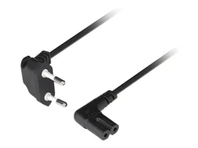 Lanberg CEE7/16 - C7 černá / Napájecí kabel / úhlový / 1,8 m / VDE (CA-C7CA-12CC-0018-BK)