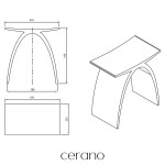CERANO - Koupelnová stolička z litého mramoru Tara - bílá matná - 43x43x23,5 CER-426655