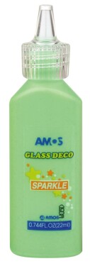 Amos Glass Deco 22ml s konfetami zelená