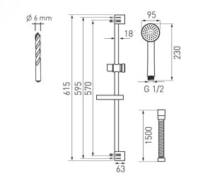 NOVASERVIS - Sprchová souprava chrom KIT04,0