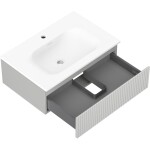 MEXEN/S - Rivel koupelnová skříňka 70 cm s umyvadlem Vela, 1 šuplík, reliéf , šedá mat/bílá mat 91A20-07023-1-BF62-W23M01