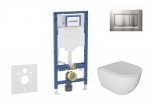 GEBERIT - Duofix Set předstěnové instalace, klozetu Oudee a sedátka softclose, tlačítko Sigma30, lakovaný chrom mat/chrom SANI11CA1122B