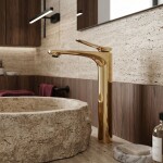 REA - Umyvadlová baterie PREMIUM Vision Gold vysoká REA-B8944