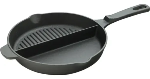 CATTARA Grilovací pánev DUO / Litina / O 24,8 cm / 2 varné prostory