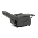 Křeslo polohovací, eletrické, šedá látka.