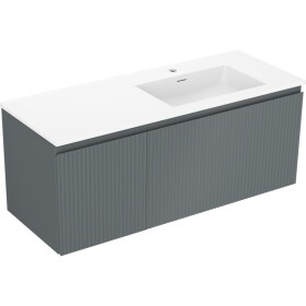 MEXEN/S - Rivel koupelnová skříňka 120 cm s umyvadlem Otis pravá, 1S, 1D, reliéf, grafit/bílá mat 91A23-12047-3-BBFF66-W18P01