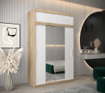 Šatní skříň Abi T1 s nástavcem Barva korpusu: Bílá, Rozměry: 250 cm, Dveře: Dub artisan