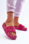 Dámské semišové skluzavky na platformě Big Star Fuchsia Velikost: 38