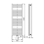 AQUALINE - TONDI otopné těleso rovné 450x1330 středové připojení, černá mat DT476T