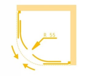 OLSEN SPA - Sprchový kout SMART - MURO - Barva rámu - Chrom/Leštěný hliník (ALU), Rozměr A - 80, Rozměr B - 80, Směr zavírání - Univerzální Levé / Pravé, Výplň - Grape bezpečnostní sklo - 4 / 6 mm OLBMUR80CGBV