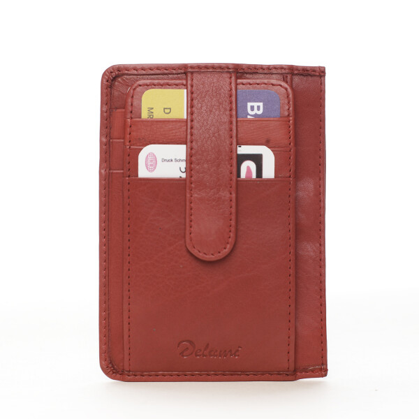 Kožené pouzdro na doklady Nina červená