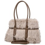 Módní dámská plyšová kabelka do ruky Pelaya, béžová