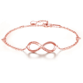 LUNICA Stříbrný náramek NEKONEČNO ROSE 0729